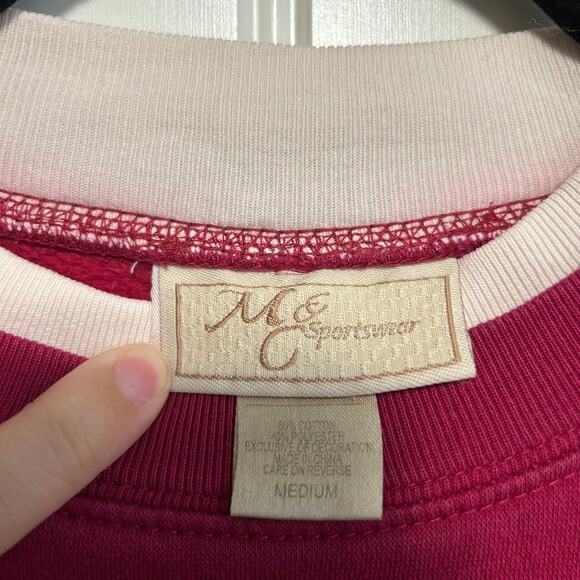 Vintage "They All Flock to Grandmas" Embroidered Owl Sweatshirt M Red Cottage - Picture 5 of 10